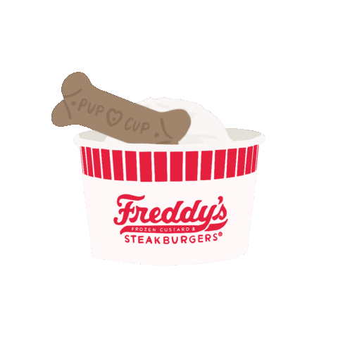 Pupcup Freddysfrozencustard Sticker by Freddy's Frozen Custard & Steakburgers