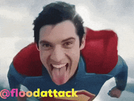 Tongue Superman GIF