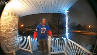 Buffalo Bills Fan Celebrates for Doorbell Camera