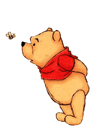 alt; pooh looking at a bee /end alt