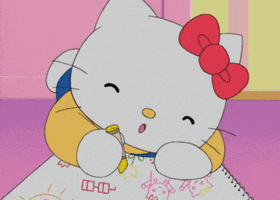 Hello Kitty Fun GIF by nounish ⌐◨-◨