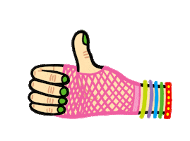 80S Thumbs Up Sticker