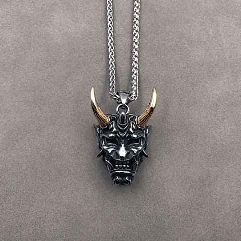 U7 Men Gothic Jewelry Stainless Steel Silver Evil Demon Horn Skull Pendant  Necklace - Walmart.com