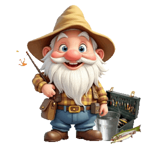 Gone Fishing Gnome Sticker