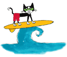 Bob The Cat Surfer Sticker by Pete the Cat
