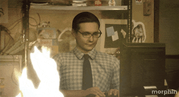 morphin fire computer busy it crowd GIF
