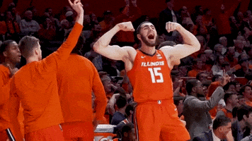 Excited Illinois Basketball GIF by Fighting Illini Athletics