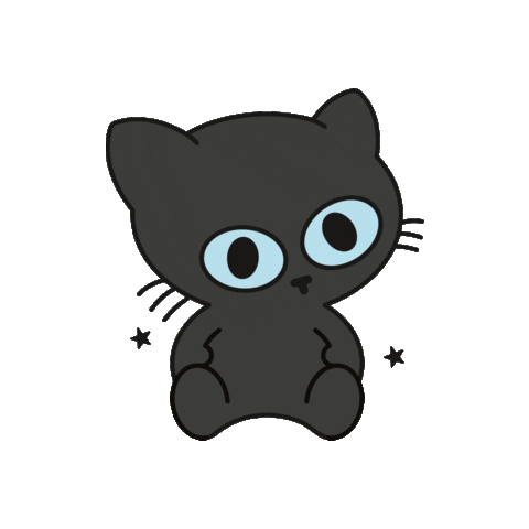 Black Cat Good Luck Sticker by Cute Little Club