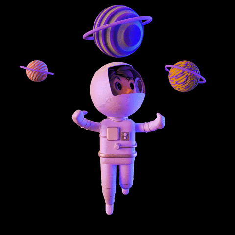 animated astronaut in space