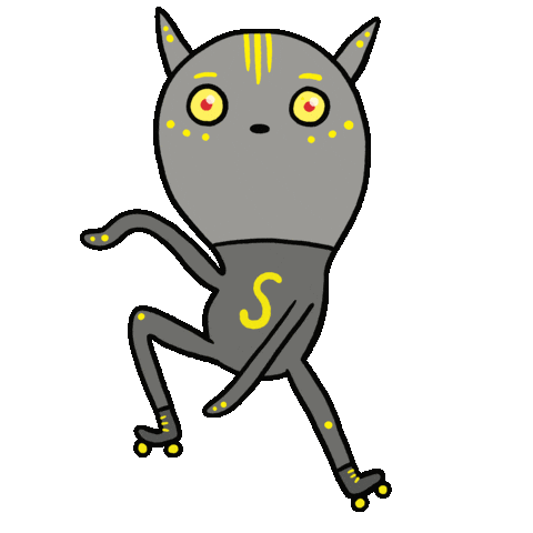 Rollerskate Alien Dance Sticker