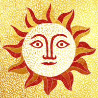 cesuperstudio red sun gold glitter GIF