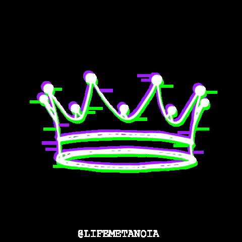 chamaaz glitch green purple crown GIF