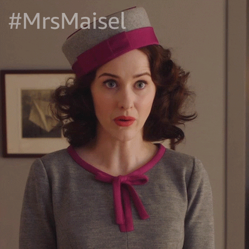 Rachel Brosnahan Wow GIF by The Marvelous Mrs. Maisel