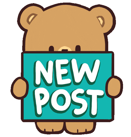 New Post Bear Sticker by milkmochabear
