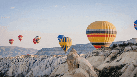 Mountains Baloon GIF by Go Turkey - Find & Share on GIPHY