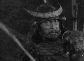 black and white samurai GIF
