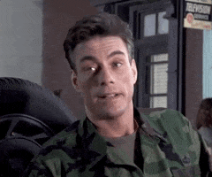 Friends gif. Jean-Claude Van Damme nods and gives a thumbs up.