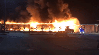 Fire Destroys Shopping Center in Northeast Italy