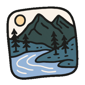 River Camping Sticker by Bevernl