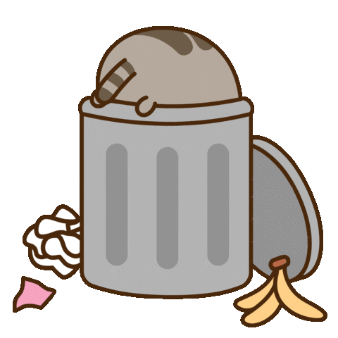 Hungry Trash Can Sticker by Pusheen for iOS & Android | GIPHY
