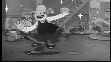 Happy Black And White GIF by Fleischer Studios