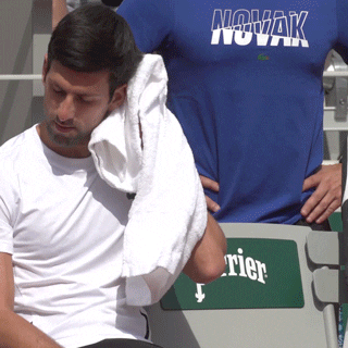 sweating novak djokovic GIF by Roland-Garros