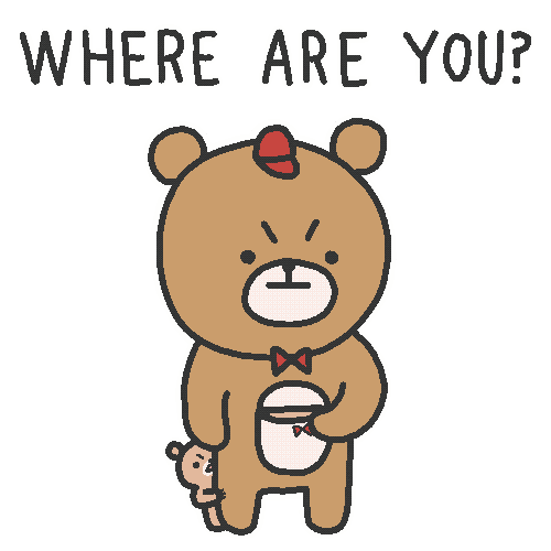 Where Are You Bear Sticker by Simian Reflux