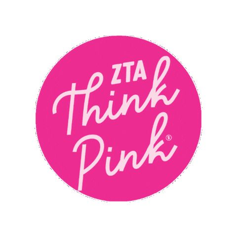 Think Pink Breast Cancer Awareness Sticker by ztafraternity
