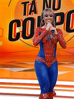 wearing spider man GIF