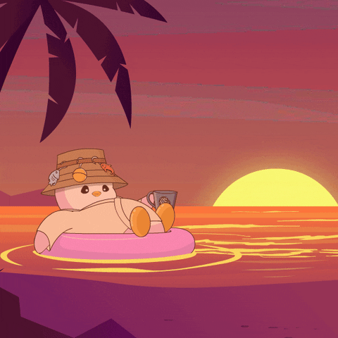 Chilling Palm Tree GIF by Pudgy Penguins