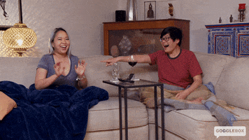 Excited Wave GIF by Gogglebox Australia