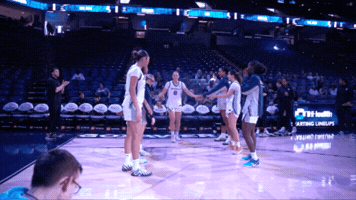 High Five Xavier University GIF by Xavier Women's Basketball