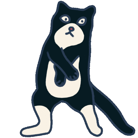 Happy Black Cat Sticker by krist menina