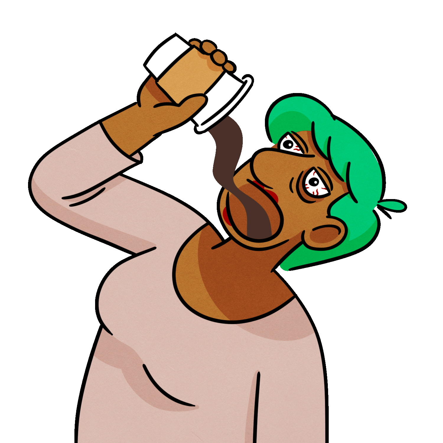 Animated Cartoon Drinking Water Gif