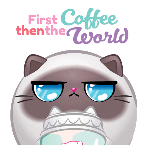 Cat Coffee Sticker by Kitten Catfé™ for iOS & Android GIPHY