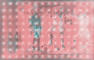 michaelpaulukonis pink glitch text social distancing GIF