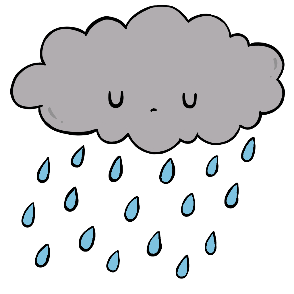Sad Rain Sticker by Rafs Design for iOS & Android | GIPHY