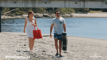 Walking On The Beach Making Waves GIF by Hallmark Channel