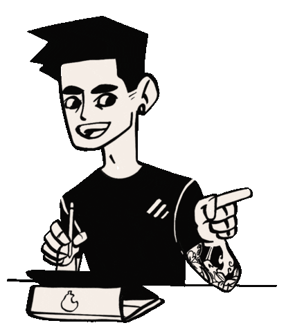 Illustration Working Sticker