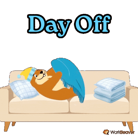 Resting Day Off Sticker by WorkBeaver