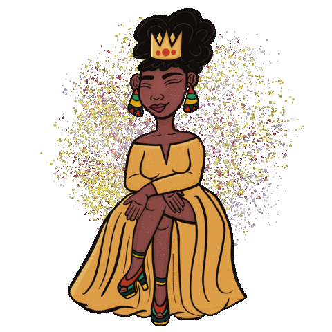 Black Girl Queen Sticker by JellaCreative