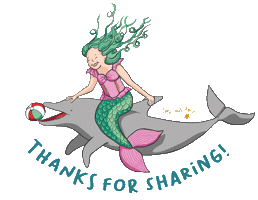 Thanks Mermaid Sticker by DenGodaFen
