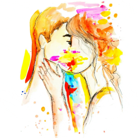 BecaIlustra love amor couple colors GIF