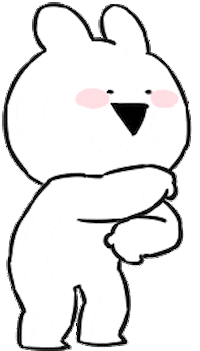 Dance Smile Sticker by すこぶる動くウサギ