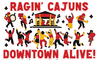 Ragin Cajuns Party Sticker by University of Louisiana at Lafayette