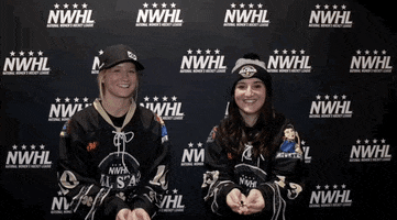 NWHL dance celebration hockey confetti GIF