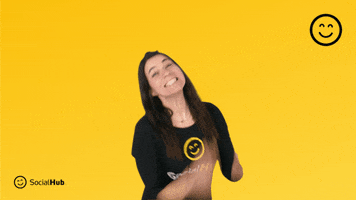 SocialHub happy smile excited clapping GIF
