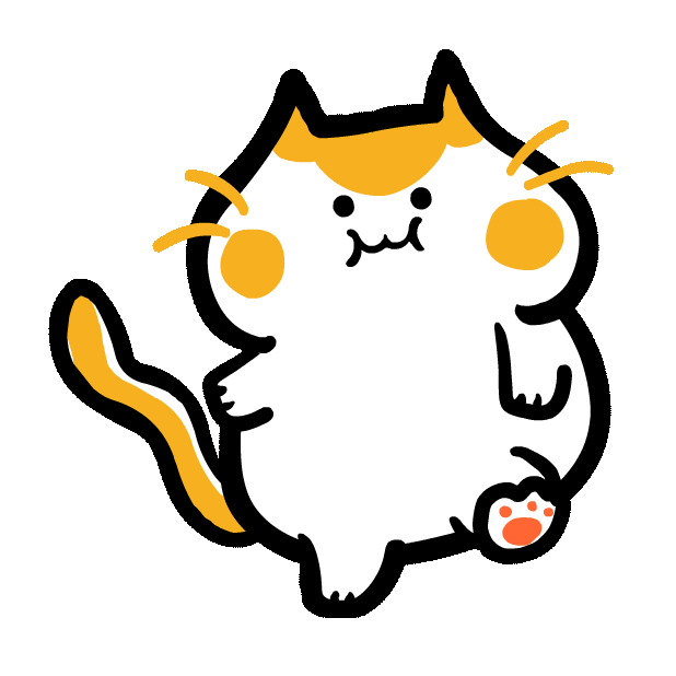 Cat Run Sticker by Poku Meow