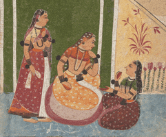 AruneshV women india painting chat GIF