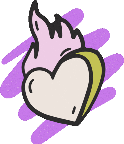 Fire Heart Sticker